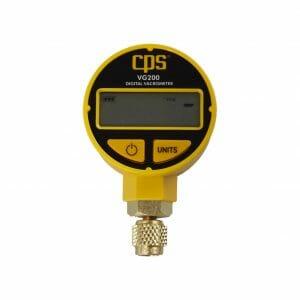 Digital vacuum gauge with 5 digit LCD display reads Microns, Torr, In/Hg or mBar. Calibrated to strict NIST standards for accuracy and reliability