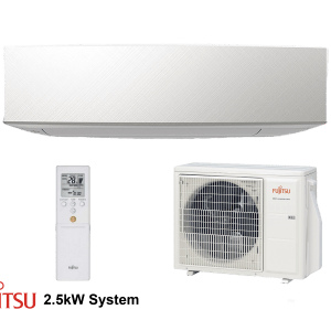 Wall Mount System 2.5kW (White) R32 Fujitsu Designer - Evomart