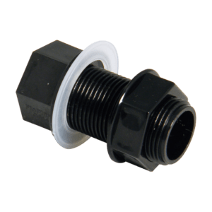 Tank Connector Straight Overflow PVC Black/White 21.5mm