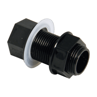 Tank Connector Straight Overflow PVC Black/White 21.5mm