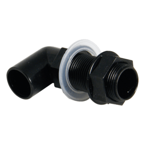 Tank Connector Bent Overflow PVC Black/White 21.5mm