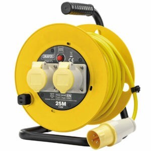 Draper Extension Reel 110v 2xSockets 25mtr