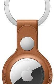 Keyring Leather-PU Airtag Devia - Brown
