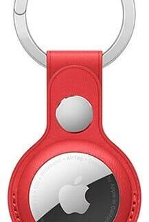 Keyring Leather-PU Airtag Devia - Red