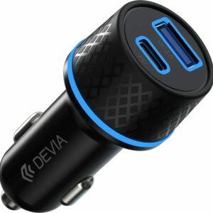 Car Adaptor Power Delivery 3.0 USB-A & USB-C Ports 20W Black Devia