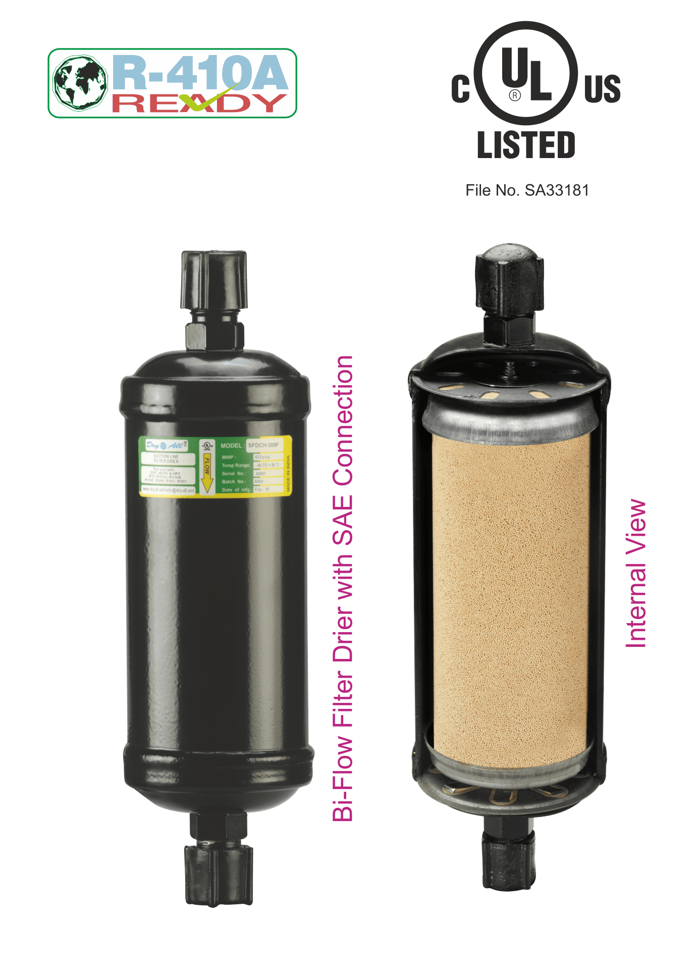 DCHBF-306S Bi-Flow Filter Drier 3/4"